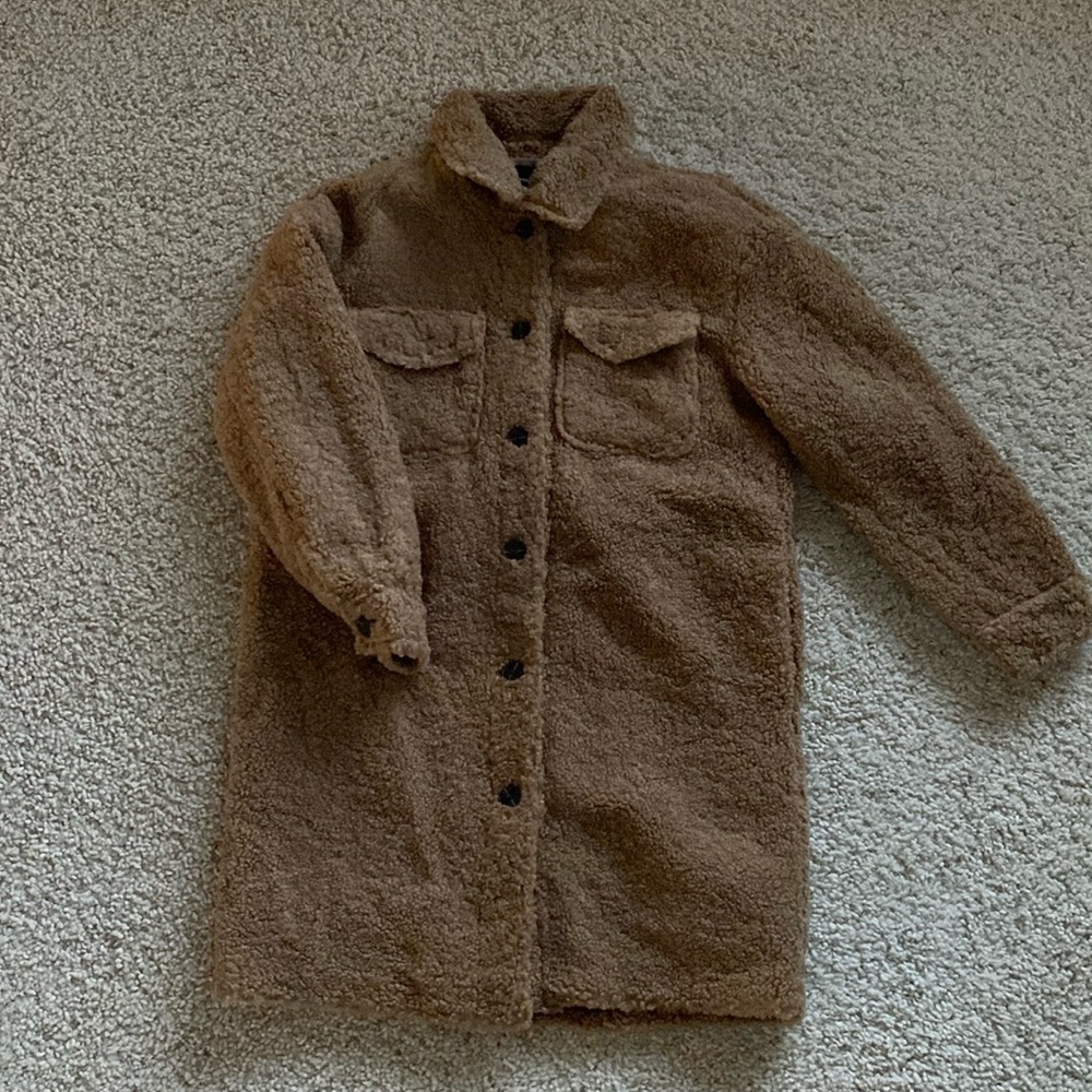 Brown teddy bear coat from Vero Moda, size Medium, NWT, never worn